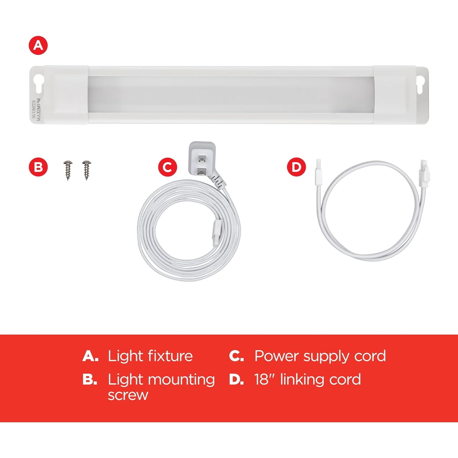 36 inch Plug-in Linkable Under Cabinet Lights, High/Low/Off, Warm White Light (2700K), LED Under Cabinet Lighting, Under Counter Lights for Kitchen, 44108