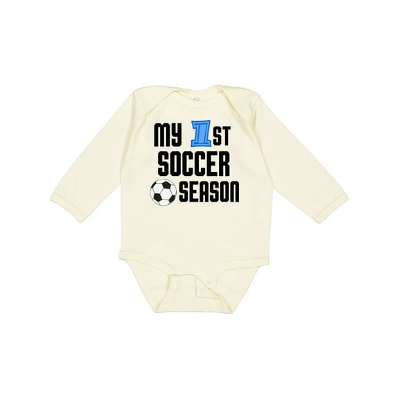 Inktastic My 1st Soccer Season Boys Long Sleeve Baby Bodysuit