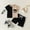 Black, variant on TAIAOJING Baby Boy Outfit Kids Toddler Girls Spring Summer Patchwork Cotton Short Sleeve Tshirt Shorts Outfits Clothes 2-3 Years