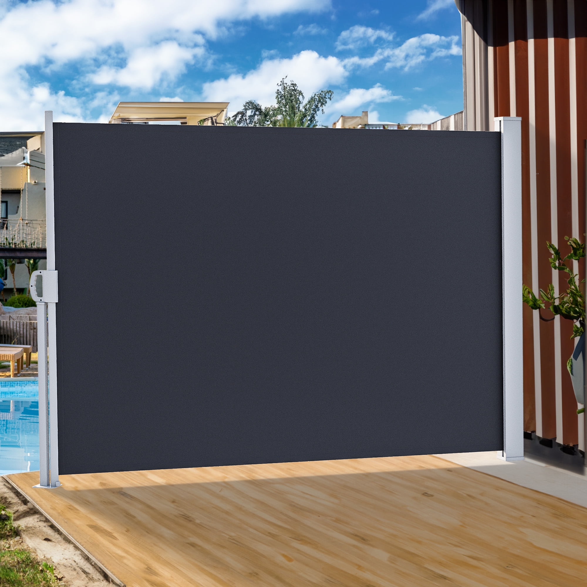 Retractable Side Awning 118''X 78'', Folding Privacy Screen Privacy