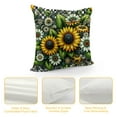 thumbnail image 4 of Throw Pillow Covers , Pillow Covers, Farmhouse Plaid Grid Yellow Floral Wild Botanical Black White Stripe Cushion Covers, Rustic Garden Plants Cushion Cases, 4 of 5