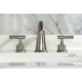 thumbnail image 3 of Kingston Brass KS2968KNL Convergent Two-Handle 3-Hole Deck Mount Widespread Bathroom Faucet with Knurled Handle and Brass Pop-Up in Brushed Nickel, 3 of 8