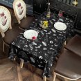 thumbnail image 5 of Black Gothic Skull Spider Pattern Rectangle Tablecloth 60"x120",Waterproof Polyester Rectangle Table Cloth, Wipeable Spillproof Polyester Tablecloth for Dining, Camping, Indoor and Outdoor, 5 of 6