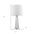thumbnail image 3 of Chiara 1-Light Clear Glass And Polished Chrome Table Lamp With Off White Shantung Shade, 3 of 5