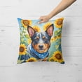 thumbnail image 2 of Australian Cattle Dog in Sunflowers Throw Pillow, 2 of 5
