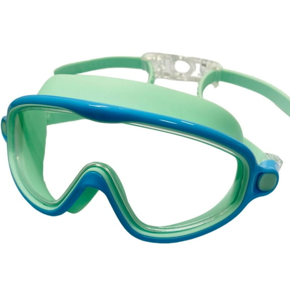 Sahpxhe Swim Goggles HD Non-Fog Large Frame Swimming Goggles for Adults, Comfortable Silicone Gasket with Adjustable Straps and Nose Clip Earplugs for Clear Underwater Vision L