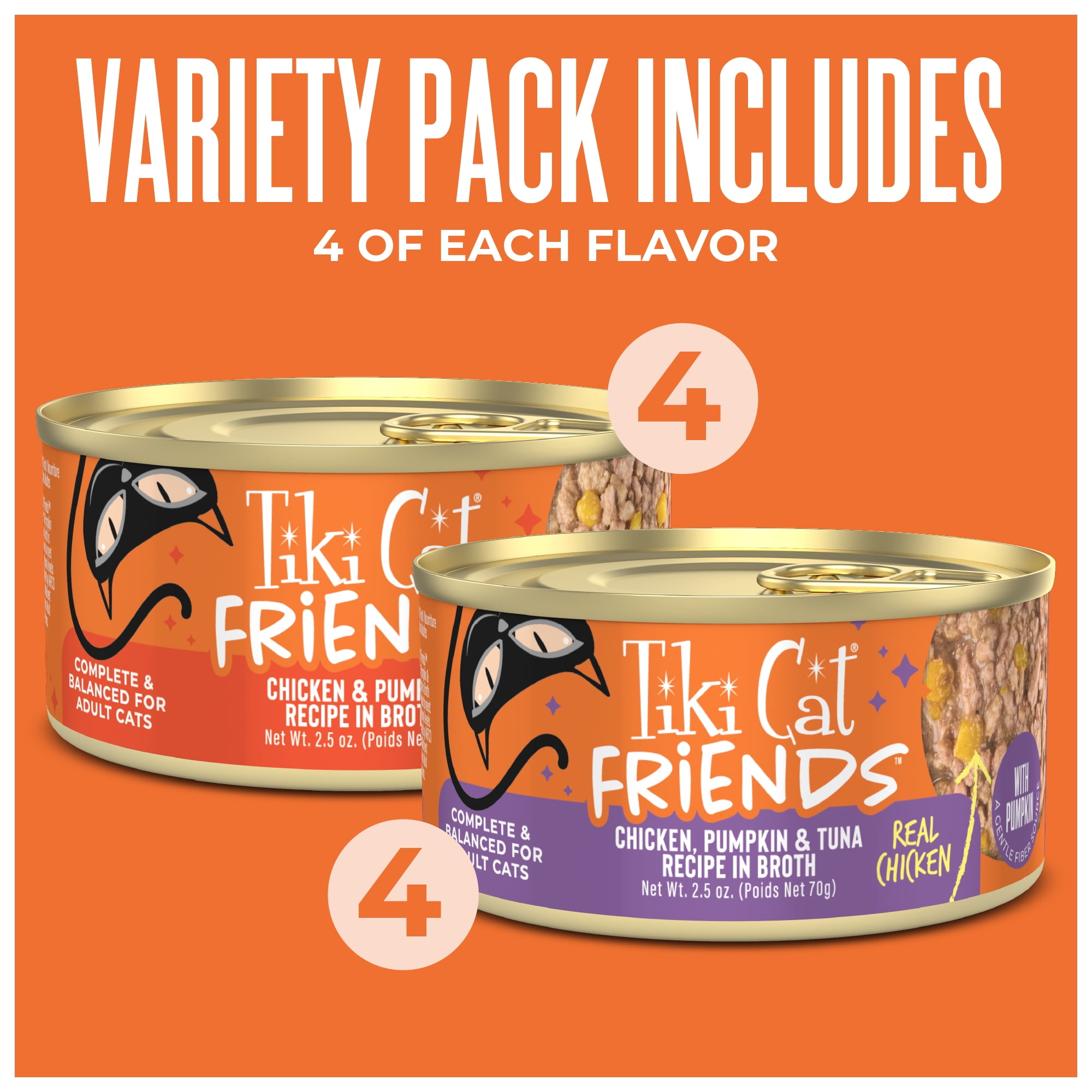 Tiki Cat Friends Chicken Variety Pack, 2.5 oz. Cans (8 Pack)