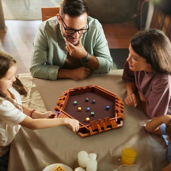 Shut The Box Dice Game - Vintage Style Wooden Board Game for 1-6 Players, Fun Family Classroom Home Party & Pub Strategy Game, Classic Tabletop Entertainment for Adults