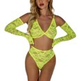 thumbnail image 3 of Ropa interior sexy Traje divertido de encaje ajustado Flores sexy Pijama de manga larga transparente Fridja  nalpqowj10282, 3 of 8