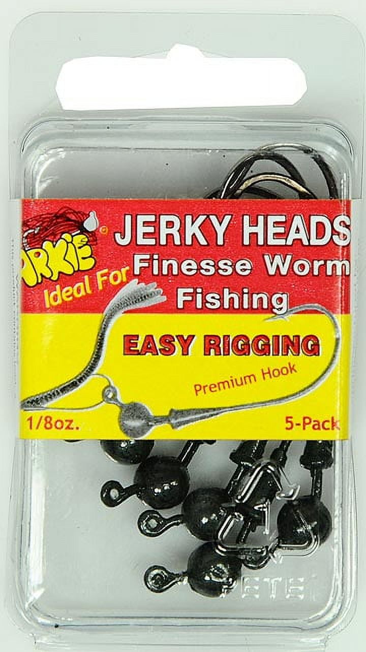 Arkie Lures E-Z Rig Finesse Worm Fishing Jig Head, Color Green Pumpkin, Size 1/8 oz.