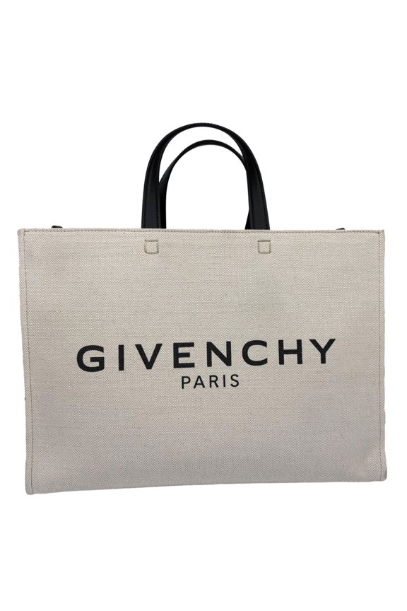 Pre-Owned Givenchy Medium G Canvas Tote Bag White