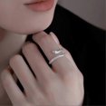thumbnail image 3 of Sterling Silver Snake Ring with Green Gemstone Eyes, Adjustable Size 5.45.7cm, Women's Jewellery, 0.3cm Band Width, Silicone, 3 of 5