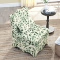 thumbnail image 2 of Single Flannel Dining Chair with Soft Seat Cushion & Backrest, No Armrests, Matching Pillow for Waist Support, for Living Room (GREEN), 2 of 9