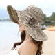 thumbnail image 3 of Sombrero de paja para mujer, de ala ancha, plegable, enrollable, para playa, para verano, 3 of 5