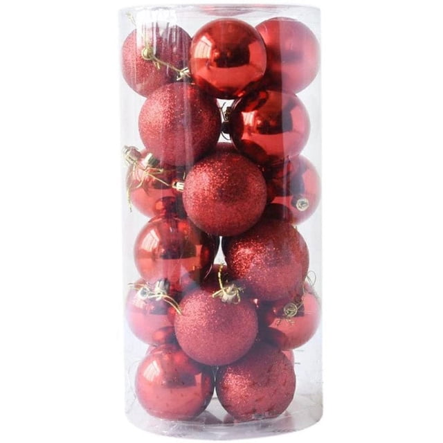 Bola de Navidad, juego de 24 piezas de bolas decorativas de Navidad, bola de árbol de Navidad, bola decorativa de Navidad, bola de árbol de Navidad, bola de Navidad de plástico, fiesta de Navidad