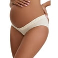 thumbnail image 4 of INSPIRE CHIC Women's Cotton Low Waist Under the Bump Maternity Briefs Pregnancy Classic Underwear M Beige, 4 of 4