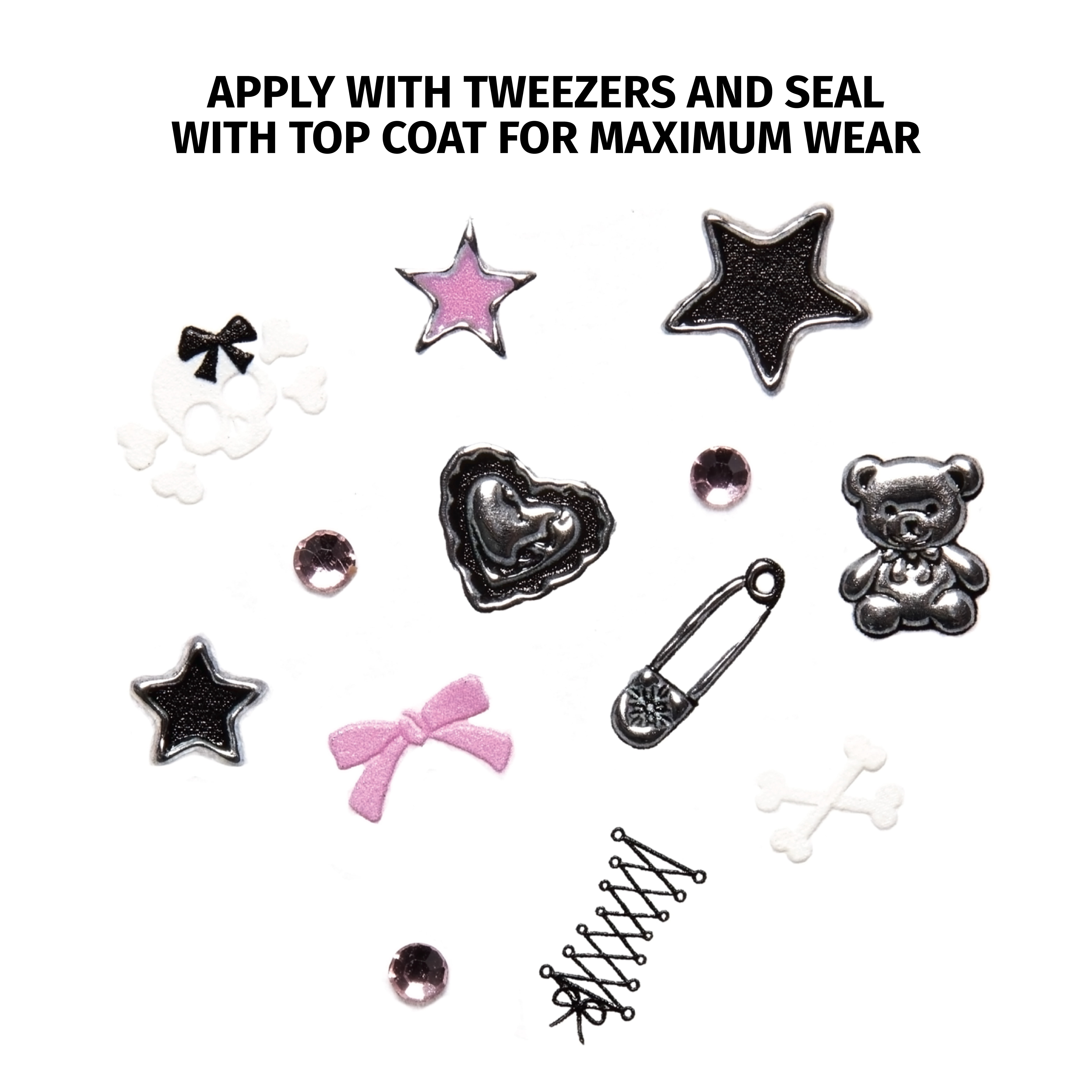Salon Perfect Nail Art Stickers, 3D Gem Effect, Punky Girl, 1 Sticker Sheet