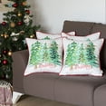 thumbnail image 3 of Decorative Christmas Trees Throw Pillow Cover Set of 4 Square 18" x 18" White & Green for Couch, Bedding, 3 of 6