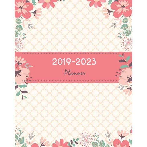 2023 Calendar Pretty 20192023 Planner Pretty Pink Floral Cover, Monthly Schedule Organizer, 60 Months Calendar