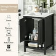 thumbnail image 2 of Eumyviv 24 Inch Bathroom Vanity with Ceramic Sink, Bathroom Cabinet with One Open Shelf, Black H0131, 2 of 10
