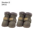 thumbnail image 1 of Methold 4pcs zapatos para mascotas botas de nieve impermeables cuero de la PU calzado de invierno para mascotas Ropa para mascotas gris Tipo 2 Methold PT000057-27B, 1 of 6