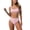 Pink, variant on Women's Striped Swimsuit Set Two Piece Bikini with Shorts Vintage Casual Beach Pool Party Adjustable Straps Removable Padded Bra High Waist Tummy Control Swimwear, Yellow M