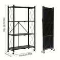thumbnail image 5 of 3/4/5-Tier  Metal Storage Rack with Wheels - Foldable Space-Saving Shelves, Classic Design for Home Office Garage Organization, Versatile Floor-Standing Rack for Magazines, Books & Accessories, 5 of 11