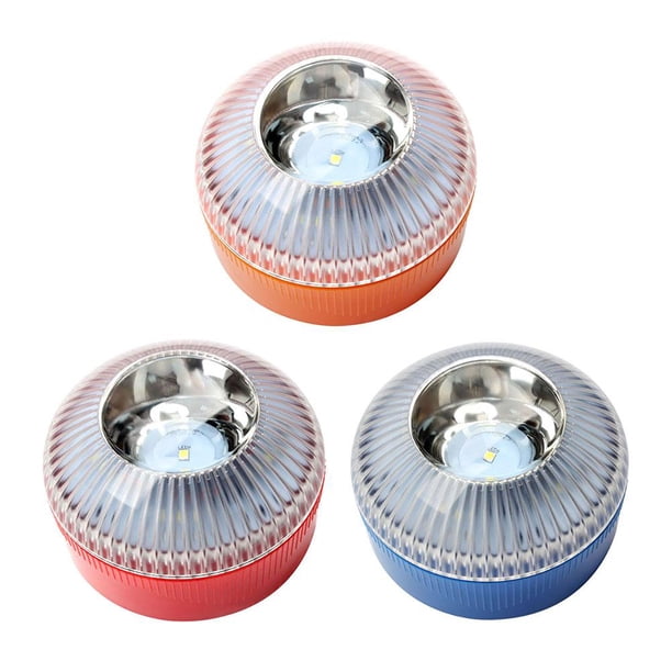Luz de advertencia de coche multiusos Lámpara LED intermitente de batería extraíble (amarillo blanco)
