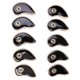 thumbnail image 2 of Juego de 10 protectoras de cuero PU para la cabeza del club Negro Sunnimix Cubierta de cabeza de hierro de golf, 2 of 7