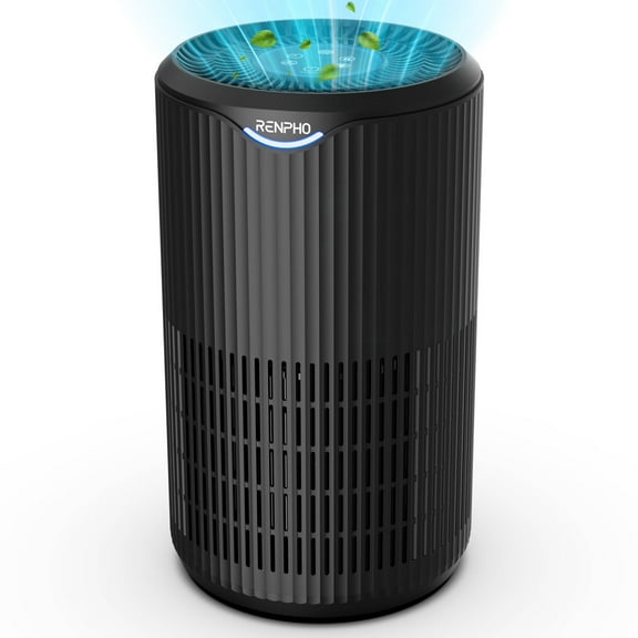 RENPHO HEPA Air Purifier for Large Room up to 1400 Sq.ft, Air Purifier for Allergies and Asthma with Sleep Mode, Remove 99.9% Smokers, Dust, Pet Hair, Odors, Pollen, Model HAU02-Black