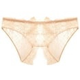 thumbnail image 6 of Odeerbi Womens Underwear See Through Thongs Erogenous Lace Lingerie Panties Underpants Beige, 6 of 6