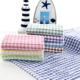 thumbnail image 2 of Lubelski Soft Plaid Absorbent Kitchen Table Dishcloth Cotton Cleaning Cotton Tea Towel Blue, 2 of 7
