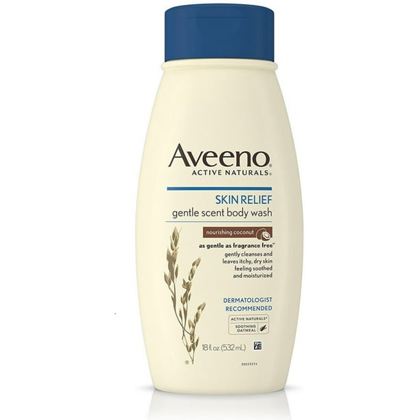 2 Pack AVEENO Active Naturals Skin Relief Gentle Scent Body Wash