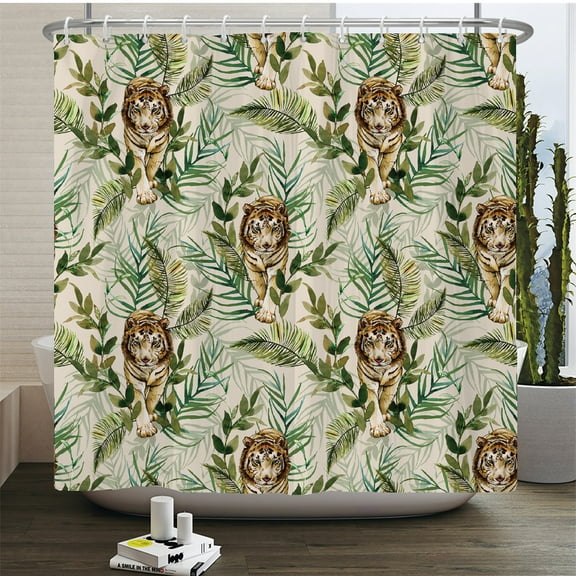 Tropical Plant leaves Shower Curtain 3d Print Bathroom Curtain Polyester Bath Cu
