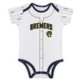 thumbnail image 4 of Newborn & Infant Gray/White Milwaukee Brewers Two-Pack Play Ball Bodysuit Set, 4 of 5