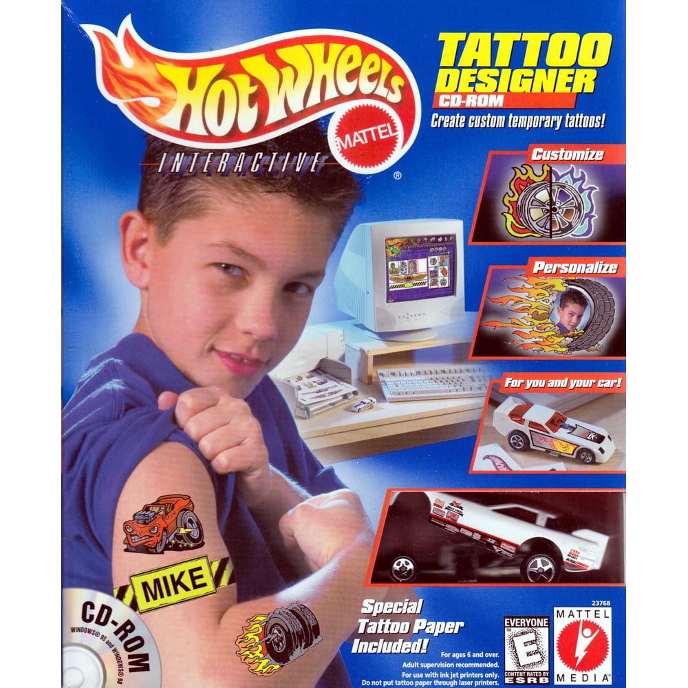 Hot Wheels Tattoo Designer CDRom Create Temporary Tats Includes