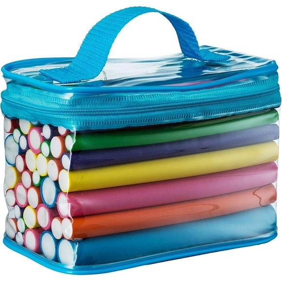 Twisted Flex Rods 42 Pack 7 Sizes Flexible Curl Sponge Hair Roller Set Hair Foam Curler Hot Roller Set (Random Color)
