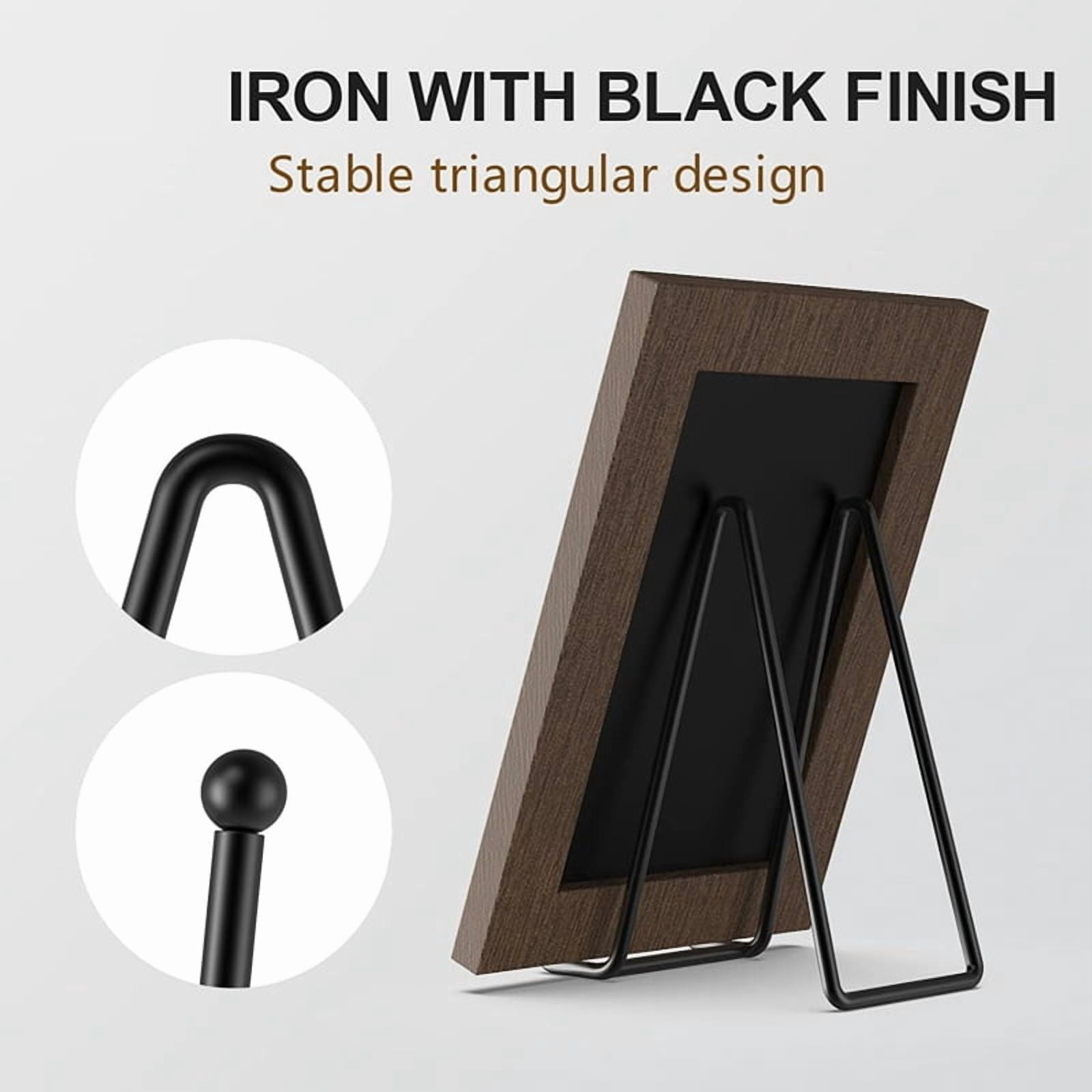 6 Pack Large Plate Holder Display Stand-10 Inch Tall Plate Stands for Display-Metal Picture Frame Stand-Big Easel Stand,6x Bracket,Black