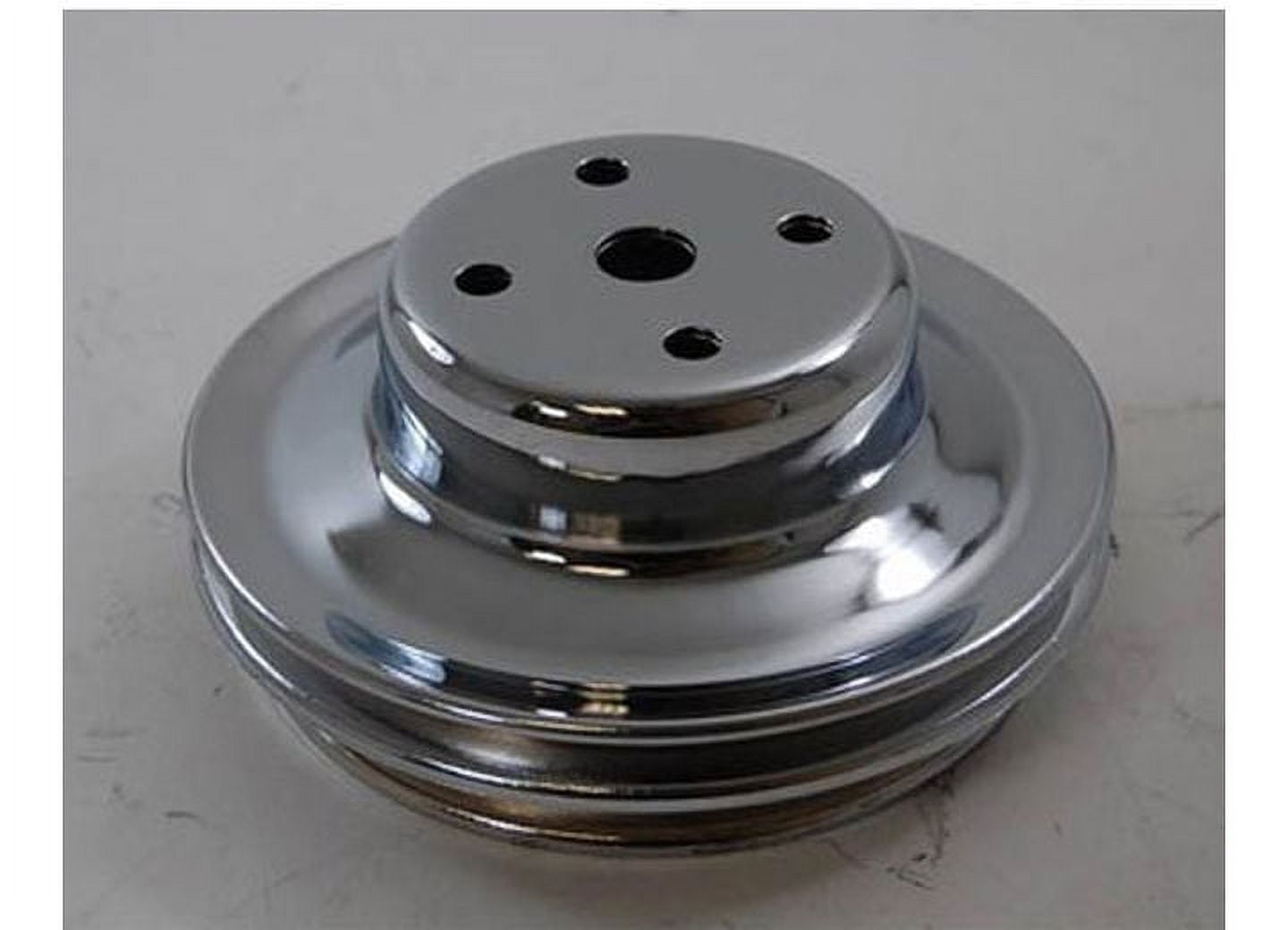 BBC CHROME DOUBLE GROOVE PULLEY LOWER LONG WATER PUMP