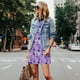 thumbnail image 4 of Fotbe Violet Vestido de Verano sin Mangas para Mujer – Vestido Midi Línea A, Estilo Camiseta Floral, Vestido Playero Casual y Fluido, 4 of 7