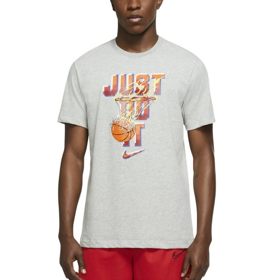 Nike Men's Just Do It Hoop T-Shirt Gray Size Small