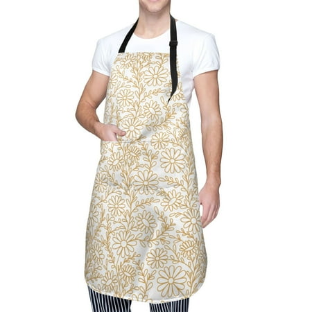 

Cauagu Plant Aprons with Pockets Waterproof Apron for Women Kitchen Cooking Apron Adjustable Bib Aprons Chef Apron for Cooking Drawing Crafting