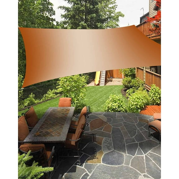 Sun Shade Sail 12x16Ft Abstract Ombre Burnt Orange Gradient Uv Block Sunshade Canopy Outdoor Shade Cover Rectangle Shade Cloth For Patio Garden Yard Deck Pergola