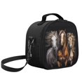 thumbnail image 2 of Jeiento Western Horse Lunch Box for Women Men Kids Lunch Bag Lightweight Bento Cooler Bag Insulated Lunchbox Container Picnic Bags Crossbody Purse Keep Food Cold and Warm Red Black, 2 of 6
