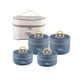 thumbnail image 5 of Juego de fiambreras aisladas de 4 piezas, caja Bento, apilable, redonda, para almacenamiento de alimentos fríos o calientes con bolsa, contenedor de a Azul, 5 of 8