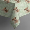 thumbnail image 5 of Green Highland Cow Flower Pattern Square Tablecloth,Waterproof Square Table Cover,Wipeable Spillproof Washable Table Cover for Home Kitchen Party Decor 52"x52"(132x132cm), 5 of 6