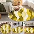 thumbnail image 5 of Round Rugs 3Ft, Yellow Stripes Round Area Rug Washable Indoor Throw Carpet, Retro Farmhouse Gradient Ripple Pattern Small Non Slip Circle Rug for Bedroom Living Room Home Decor Aesthetic, 5 of 8