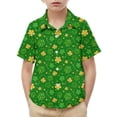 thumbnail image 4 of hengsof Fashionable Short Sleeve Button Down Jacket Collar for Boys Girls Lightweight Soft Children's Shirt Jacket Casual School Uniform Shirt with Pockets, 4 of 4