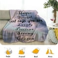 thumbnail image 5 of God says You are Scripture Blanket Soft Cozy Flannel Bible Verse Inspirational Faith Sofa Throw for Bedroom Couch Religious Christian Gifts for Women Men 60×80 Inch, Sky, 5 of 5