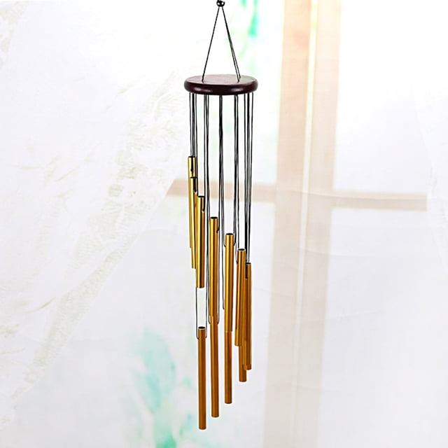 Campanas De Viento Tubos Campana Colgante de pared Viento de madera Inspirador (Tubo de caoba) Oro
